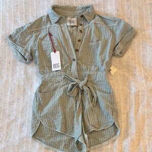 BDG Light Blue Button-Up Romper